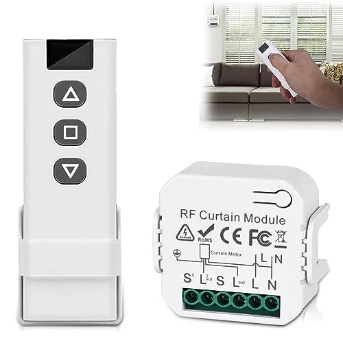 Nizirioo Funk Rolladensteuerung Nachrüstset: Rolladenmotor Steuerung aus RF Fernbedienung + Empfänger Modul, Bis 100m Reichweite, Funk Schalter für Rolladen, Jalousien, Markisen, Leichte Montage