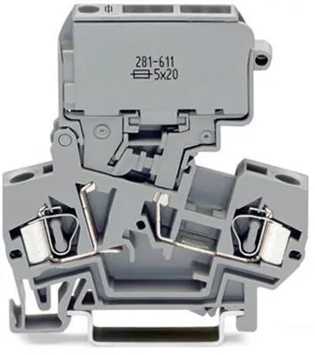 Wago 281-611 2-Leiter-Sicherungsklemme, 4,00 mm², grau