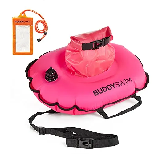 Buddyswim Hydrastation 10 L Open Water Schwimmboje mit zentraler wasserdichter Tasche für einfachen Zugriff auf Ihre Habseligkeiten zu speichern. Inklusive wasserdichter Handytasche