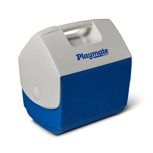 IGLOO Playmate Pal Cooler - Blue/White - 6L - Thermosflasche, 6.6L Kapazität, ideal für Sportevents. Mit praktischem Zelt-Design für bequemen Zugang und neuem Thermecool-Isolationsschaum für bessere Kühlleistung.