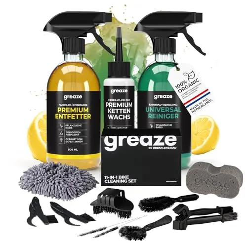 greaze Kettenwachs Fahrrad Reinigungsset Expert - hochwertiges Fahrrad Kettenwachs- nachhaltiges Kettenwachs Rennrad - Kettenwachs im Set - Premium Kettenpflege Fahrrad