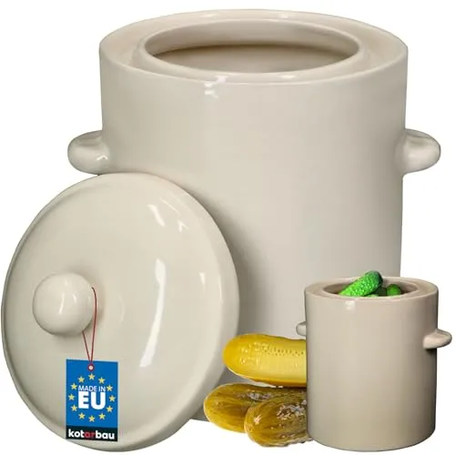 KOTARBAU® Sauerkraut Gärtopf 5L - Gärbehälter für die Heimbrauerei, ideal zum Fermentieren und Einlegen von Lebensmitteln, aus hochwertiger Keramik für eine sichere und geschmackvolle Lagerung.
