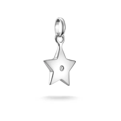THOMAS SABO Charm Anhänger Stern aus 925 Sterlingsilber - Charm-Anhänger in Sternform aus hochwertigem 925 Sterlingsilber mit funkelndem weißen Zirkonia, perfekt für individuelle Armbänder und stilvolle Akzente.