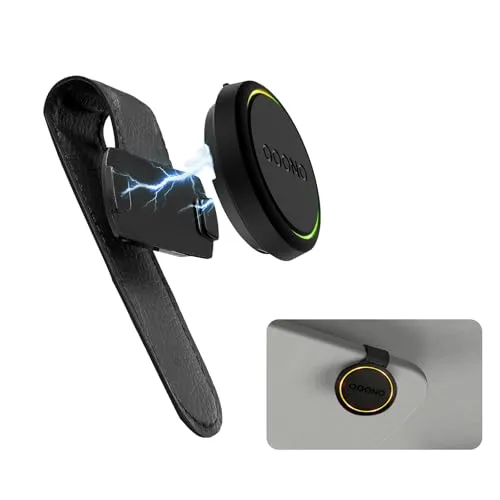 Magnetische Auto-Sonnenblendenhalterung für OOONO CO-Driver NO2,Sonnenblendenhalterung aus Leder,Metal Sonnenblenden Halterung Kompatibel,mit Magneten,mit OOONO NO2 Blitzerwarner,Haltbarkeit Zubehör