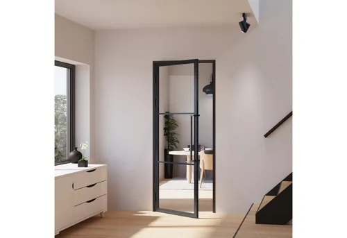 inova Glastür Komplettset 709x1972mm DIN Links in schwarz von inova wohnen