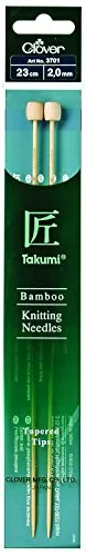Clover Stricknadeln, einseitiger Takumi-Bambus, 23 cm, 2mm