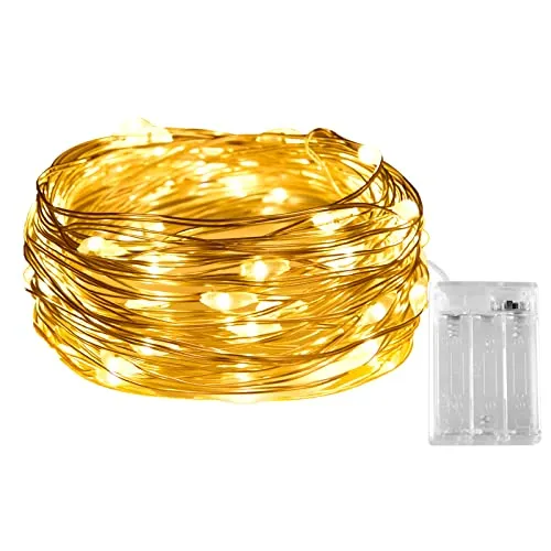 Dalugo Lichterkette Batterie, 3m 30 LED Warmweiß außen Lichterketten für Weihnachten, Schlafzimmer, Party, Hochzeit
