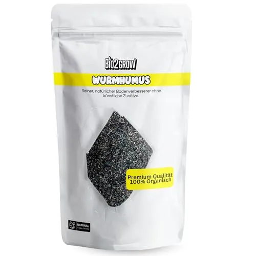 Bio2grow Wurmhumus 3L Organisch - Nährstoffreicher Bodenverbesserer - Für Garten & Zimmerpflanzen