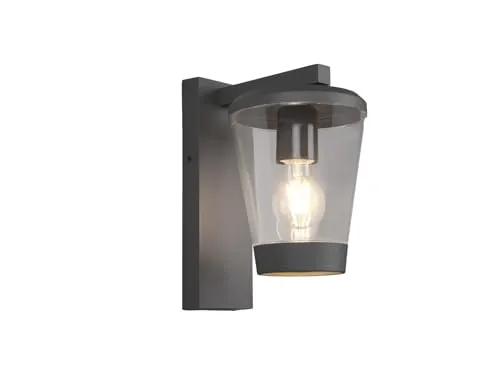 meineWunschleuchte Außen Wandlaterne im modernen Landhausstil, Anthrazit - Lampen im Landhausstil, ideal für Außenbereiche mit IP44-Schutzklasse. Inklusive austauschbarer E27 Filament LED für warmes Licht und Energieeffizienz.