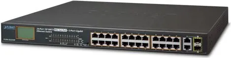PLANET FGSW-2622VHP - Switch - nicht verwaltet - 24 x 10/100 (PoE+) + 2 x Kombi-Gigabit-SFP - an Rack montierbar - PoE+ (FGSW-2622VHP)