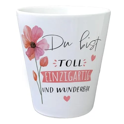speecheese Blume Blumentopf mit Spruch Du bist toll einzigartig und wunderbar Beste Freundin Mutter Schwester BFF Ideal als Glückwunschgeschenk