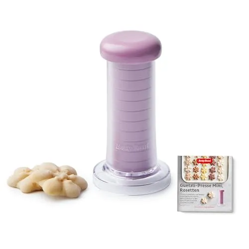 Betty Bossi Keks-Presse Mini - Plätzchenpresse für weichen Keksteig, einhändig bedienbar und spülmaschinengeeignet, ideal für Weihnachtsplätzchen