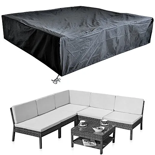 Melko Schutzhülle Abdeckplane für Gartenmöbel, schwarz, 195 x 195 x 67 cm