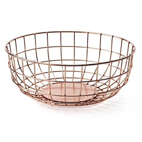 Menu Korb, Metall, kupferfarben, 25 x 25 x 10 cm