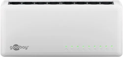 Goobay 64564 8-Port Gigabit Ethernet Netzwerk-Switch - 8-Port Gigabit Ethernet Netzwerk-Switch von Goobay, ideal für effiziente Netzwerklösungen. Unterstützt 1000 Mbit/s und sorgt durch Green-Power-Ethernet für energieeffizienten Betrieb.