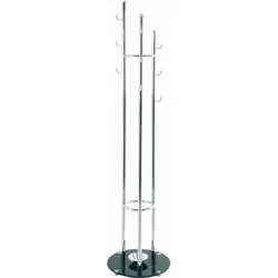 HAKU Möbel Kleiderständer 89255 - Silber Metall mit 9 Haken - Diverse G - Der HAKU Möbel Kleiderständer 89255 bietet mit 9 Haken viel Platz für Jacken und Mäntel. Zeitloses Design aus verchromtem Stahl für mehr Ordnung im Empfangsbereich.