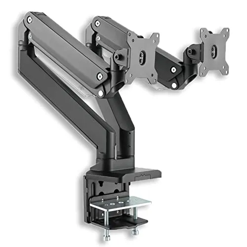 Xantron PRO-GS100D Monitor Arm 2 Monitore 13-35 Zoll/Monitor Tischhalterung 2 Monitore VESA 75x75 & 100x100 / Bildschirmhalterung für Flache & Curved Monitore - inkl. Montagematerial