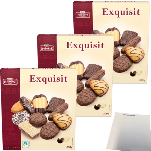 Lambertz Exquisit Gebäckmischung 3er Pack 3x200g Packung usy Block