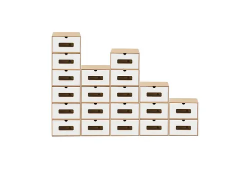 BigDean 20x Schuhaufbewahrung BRAUN/WEISS mit Sichtfenster von BigDean