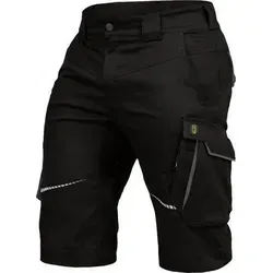Hose Kurz-Flex-Line Schwarz/Grau, Größe 54 - Arbeits- & Schutzkleidung mit Reflektoren für hohe Sichtbarkeit, 5 Gürtelschlaufen und strapazierfähigen 3-Nadel-Steppnähten für optimale Bewegungsfreiheit.