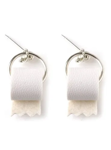 Metamorph Paar Ohrhaken Klopapier Ohrringe in weiß von Metamorph