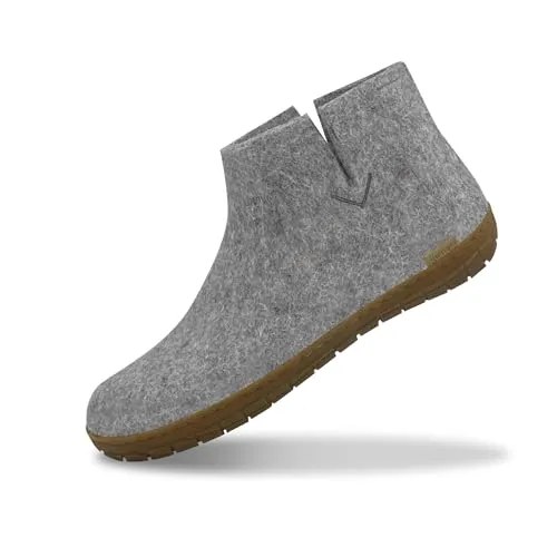 Glerups Filz Hausschuhe Herren und Damen (Größe 41) | Bequeme Naturwoll-Stiefel mit Gummisohle - Wanderschuhe aus 100% Naturwolle, die Feuchtigkeit aufnehmen und Deine Füße warm und trocken halten. Handgefertigte skandinavische Qualität für optimalen Komfort.