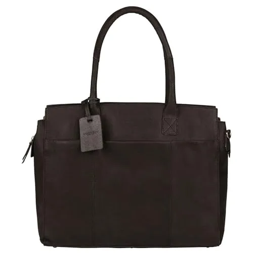 Burkely Vintage Doris Schultertasche 15.6'' - Schwarz - Damen-Schultertaschen mit praktischer Ausstattung für perfekten Überblick über Unterlagen und Kleinigkeiten. Ideal für Job und Meetings!