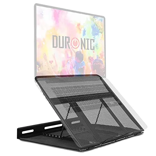 Duronic DM074 Laptopständer | Ergonomischer Mehrzweck-Schreibtischständer mit 9 Höhenpositionen - Der Duronic DM074 Laptopständer bietet 9 verstellbare Höhen für eine optimale Sicht und komfortable Arbeitsposition. Ideal für Laptops, Tablets und Bücher, fördert er eine angenehme Nutzung im Büro oder Zuhause.
