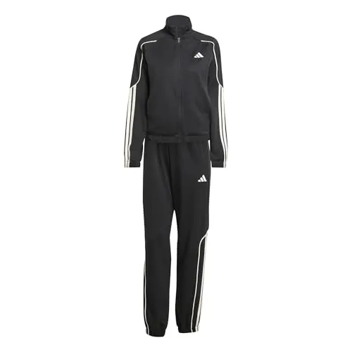 adidas Damen STADIUM 3-STRIPES Trainingsanzug, schwarz, S