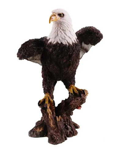 Kremers Schatzkiste Dekofigur Weißkopfadler auf Ast 33 cm - Dekofiguren: Majestätische handbemalte Figur eines Weißkopfadlers aus hochwertigem Polyresin, ideal für Wohnzimmer oder Garten - ein beeindruckender Blickfang!