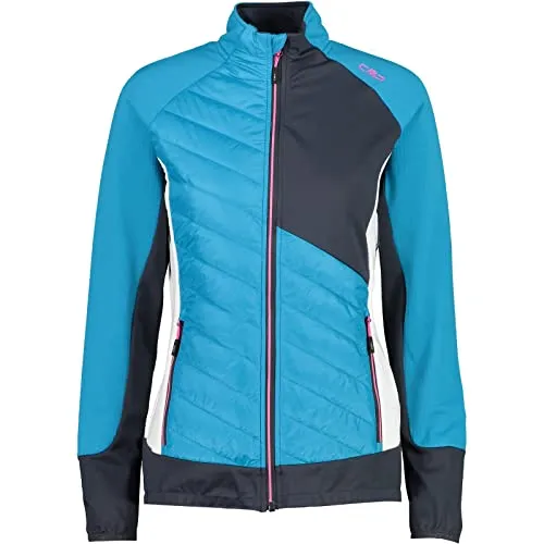 CMP Hybridjacke in Türkis - Größe 36 - Funktionsjacke mit Feel Warm Flat Technologie, wärmeisolierend, atmungsaktiv und schnelltrocknend – ideal für Outdoor-Aktivitäten bei jedem Wetter.