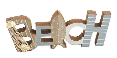 Produktbild itsisa Holz Schriftzug Beach 24,5 cm mit Muscheln