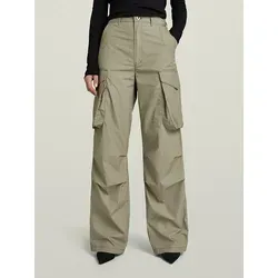 G-STAR RAW Damen High Waist Cargohose, Grün (Shamrock D24401-A790-2199) - Damen-Hosen mit hohem Tragekomfort, geräumigen Pattentaschen und formenden Falten im Kniebereich für einen stylishen Look.