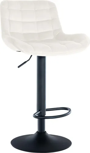 DELUKE Barhocker CARAM Samt Creme – Höhenverstellbar & Drehbar