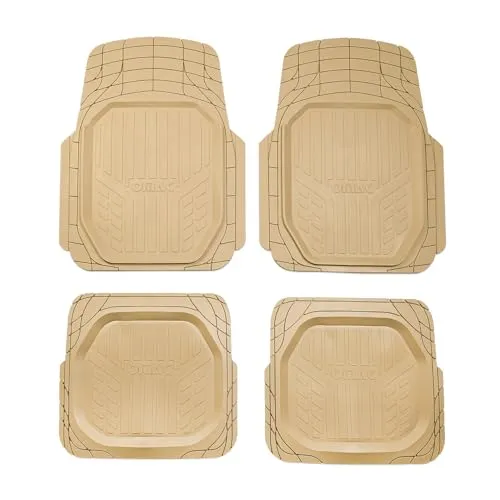 Fußmatten Gummimatten Automatten Universal Gummi Beige 4X - Universelle Gummimatten für alle Jahreszeiten, wasserdicht und leicht zu reinigen. Rutschfestes 3D-Design sorgt für Sicherheit im Fahrzeug. Strapazierfähig und anpassbar für optimale Passform.