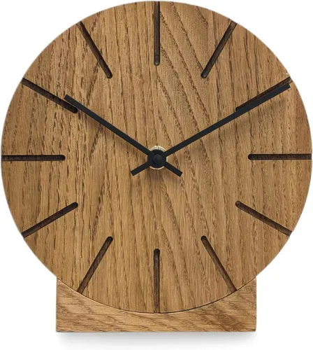 Natuhr Tischuhr Funk Wanduhr / Boom Eiche Massivholz