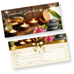 TATMOTIVE Geschenkgutscheine Massage & Wellness (100 Stück) - Zubehör für Klima & Heizen, ideal für Massage & Beauty, einfach ausfüllbar und im edlen Design für individuelle Gutscheine.