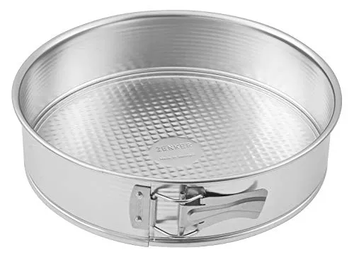 Zenker Springform Silver Ø26 cm – Hochwertige 2-teilige Backform - Springformen – Hitzebeständig bis +230 °C, mit gewaffeltem Boden für einfaches Entformen und langlebiger Qualität aus robustem Weißblech.
