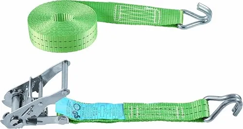 Connex Zurrgurt - Zweiteilig - 6 m x 38 mm - 2000 kg maximale Belastbarkeit - Mit Spannratsche & Spitzhaken - Aus Polyester / Spanngurt / Ladungssicherung / Ratschengurt / B34416