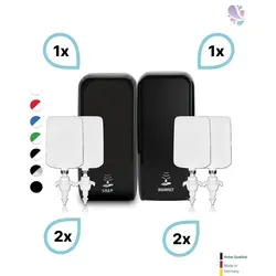 KOMPLETT-SET HANDHYGIENE SENSOR: Desinfektionsspender SENSOR + 2 Kartuschen & Schaumseifenspender SENSOR + 2 Kartuschen