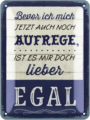 LANOLU Retro Blechschild Bevor ich mich Aufrege - Lustiges Sprüche Schild aus Metall mit Zitat, Geschenke für Freundinnen, Lebensweisheiten in Shabby Deko Style, Sprüche Metallschild 15x20cm