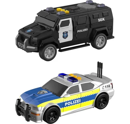 Vedes Spielzeug-Auto Speedzone Polizei & SWAT Fahrzeuge mit Licht & Sound