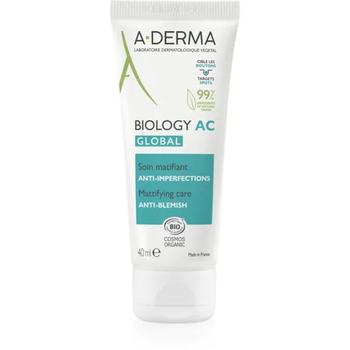 A-Derma Biology AC Mattierende Pflege gegen die Unvollkommenheiten der Haut 40 ml