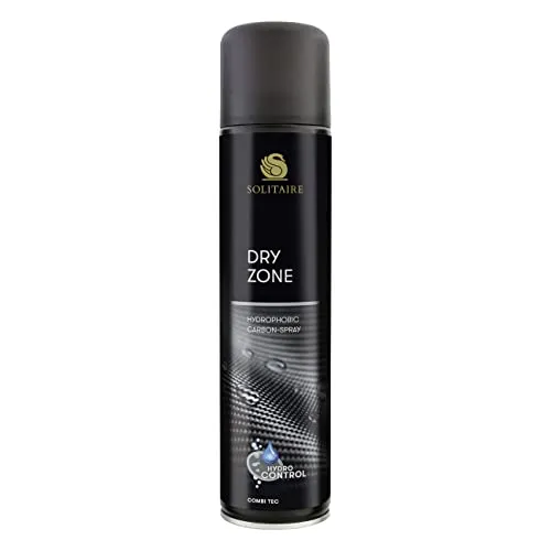 Solitaire Dry Zone Hochleistungs-Imprägnierspray 400 ml - Schuhschutzbehandlungen mit langanhaltendem HighTech-Schutz auf Carbon-Basis für alle Materialien, schützt effektiv gegen Nässe und Schmutz.