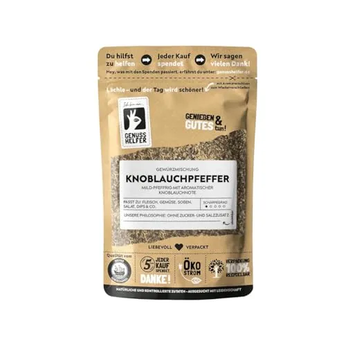 Bremer Gewürzhandel Knoblauchpfeffer Gewürzmischung, geschrotet, intensive Aromen für Fleischgerichte, zum Kochen und Grillen, 3 x 100g