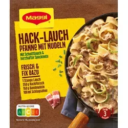 Maggi Fix für Hack Lauch Pfanne mit Nudeln