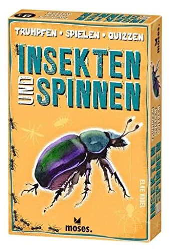 moses. Trumpfen – Spielen – Quizzen Insekten und Spinnen, Trumpf-Kartenspiel für Kinder ab 8 Jahren, 3 in 1 Spielebox mit 50 Spielkarten