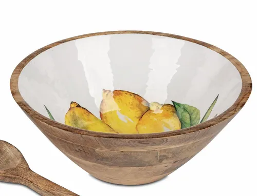 Formano Schale 30cm Zitrone aus Mangoholz in beige von formano