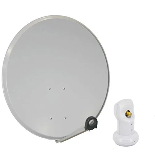 PremiumX SAT Anlage 80cm - Aluminium Satellitenschüssel mit Single LNB - SAT-Antennen mit hochwertiger Aluminiumkonstruktion für besten Satellitenempfang, extrem witterungsbeständig und ideal für HD, 4K und 3D Empfang.
