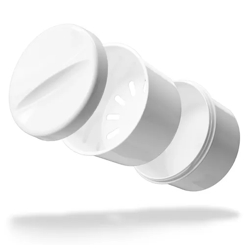Zahnprothesendose, Zahnprothesenbecher mit Einsatz, Deckel weiss